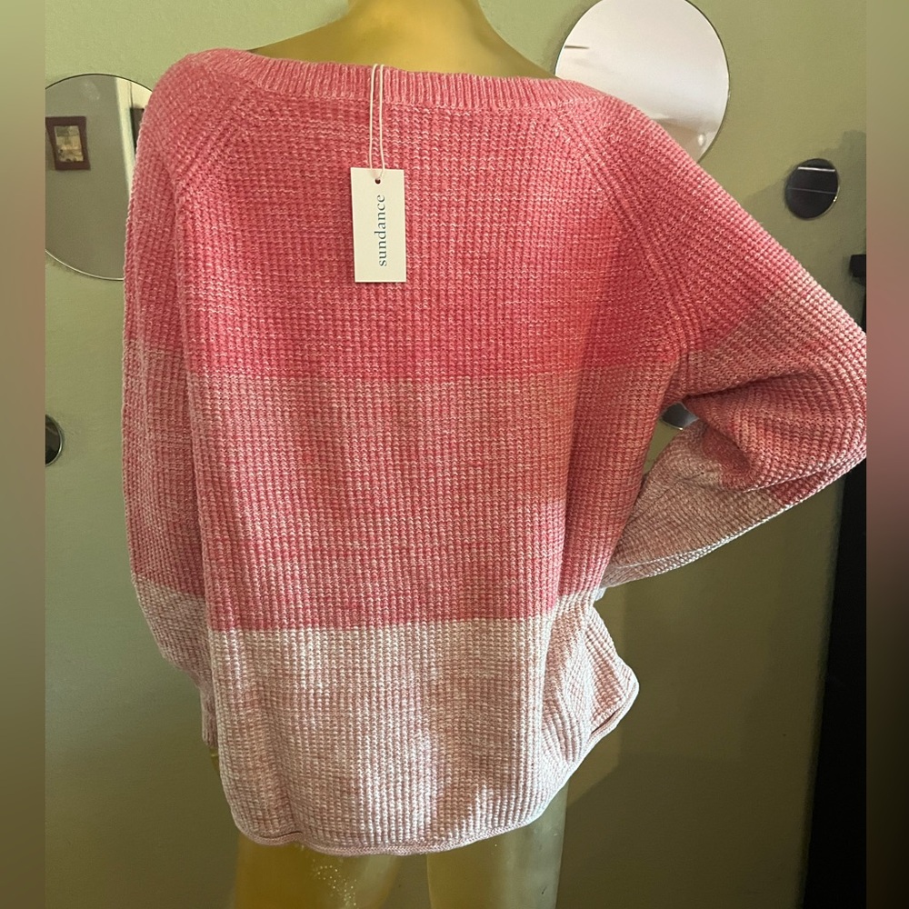 NWT SUNDANCE Avedon Henley Pink Ombre’ Sweater, Size L - Picture 4 of 10